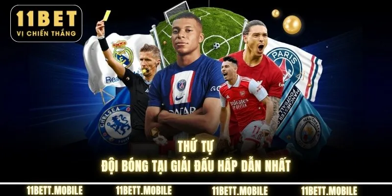 Thứ tự đội bóng tại giải đấu hấp dẫn nhất